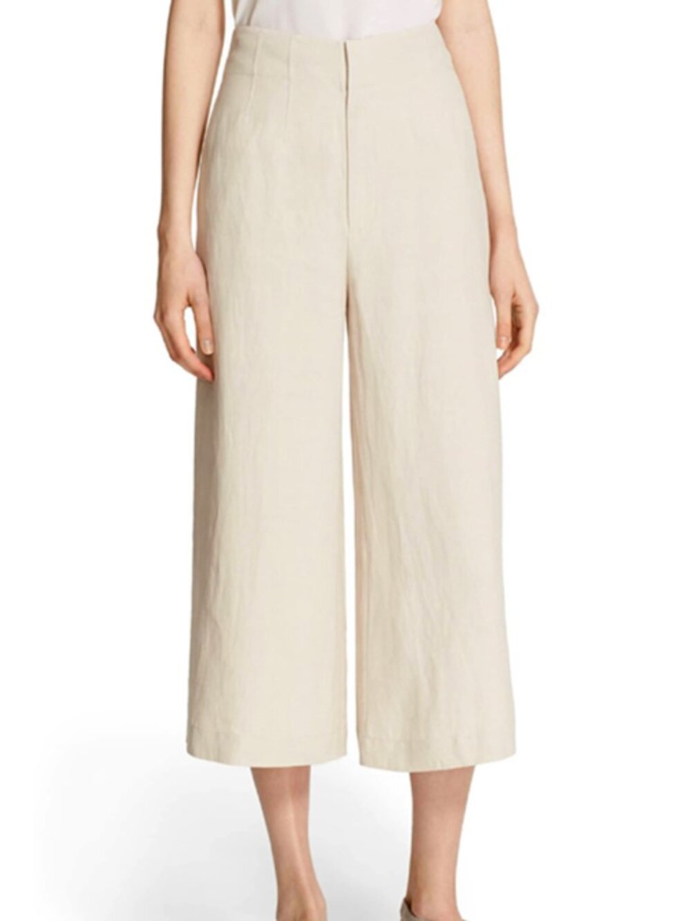 NWT $298 Derek Lam 10 Crosby Light Beige High Waist Culotte Linen Pants SIZE 2